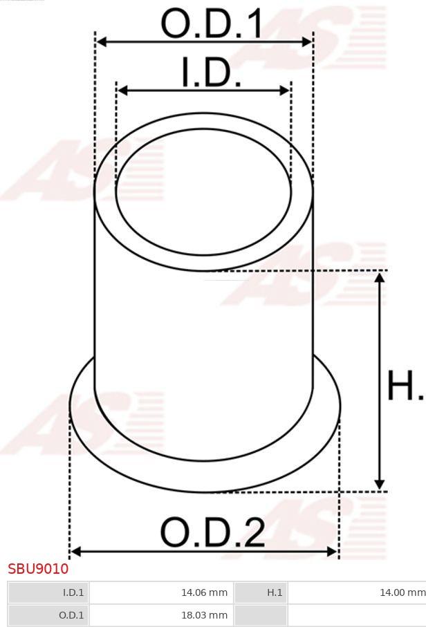 AS-PL SBU9010 - Втулка, вал стартера autospares.lv