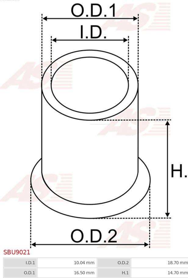 AS-PL SBU9021 - Втулка, вал стартера autospares.lv