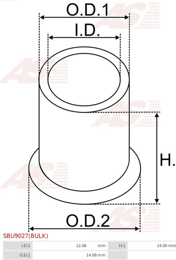 AS-PL SBU9027(BULK) - Втулка, вал стартера autospares.lv