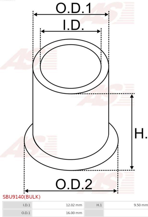 AS-PL SBU9140(BULK) - Втулка, вал стартера autospares.lv