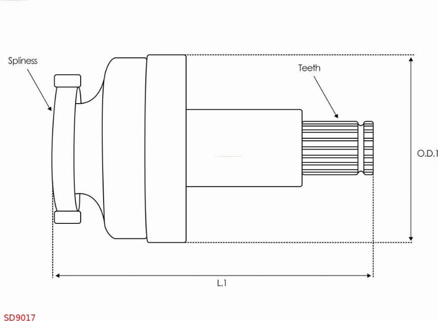 AS-PL SD9017 - Ведущая шестерня, бендикс, стартер autospares.lv