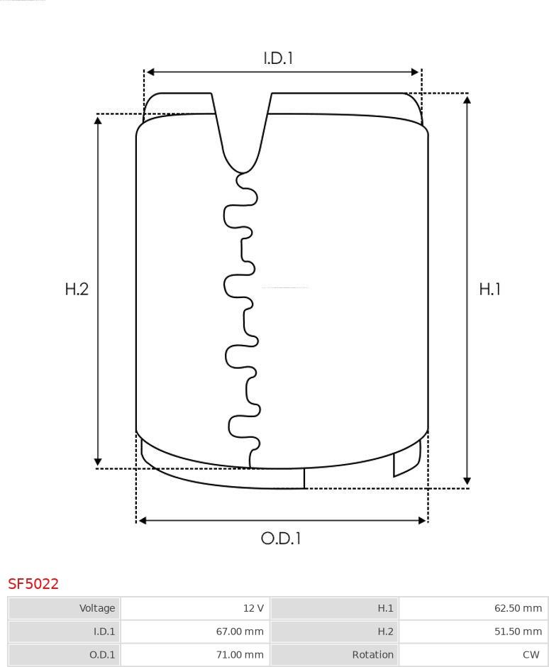 AS-PL SF5022 - Обмотка возбуждения, стартер autospares.lv