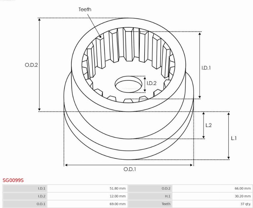 AS-PL SG0099S - Ремкомплект, стартер autospares.lv