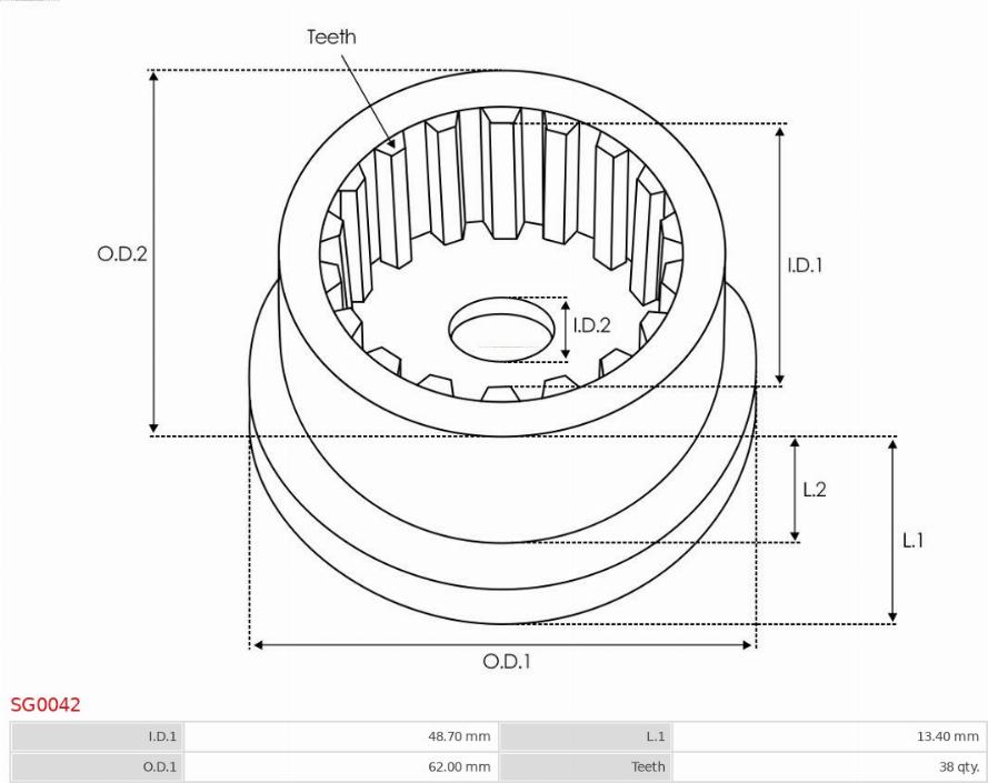 AS-PL SG0042 - Ремкомплект, стартер autospares.lv