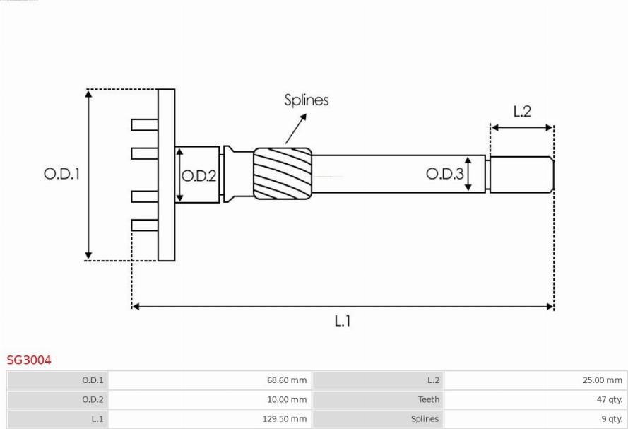 AS-PL SG3004 - Ремкомплект, стартер autospares.lv