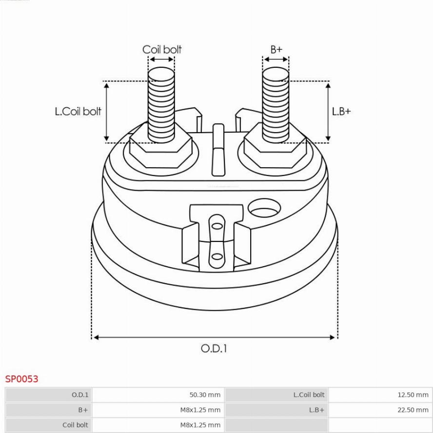 AS-PL SP0053 - Ремкомплект, стартер autospares.lv