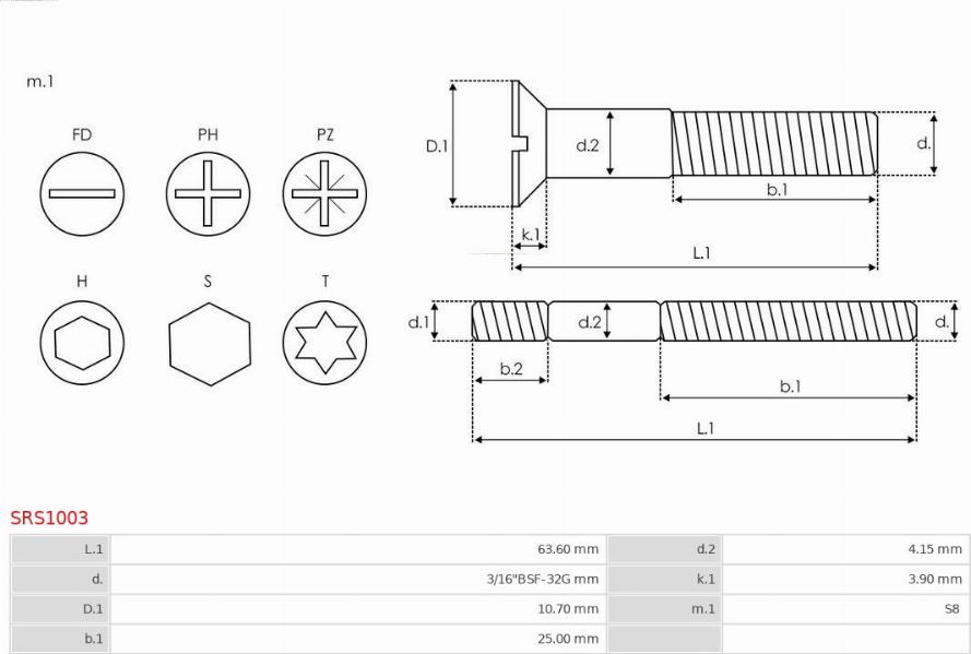 AS-PL SRS1003 - Ремкомплект, генератор autospares.lv