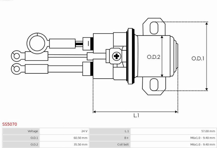 AS-PL SS5070 - Тяговое реле, соленоид, стартер autospares.lv