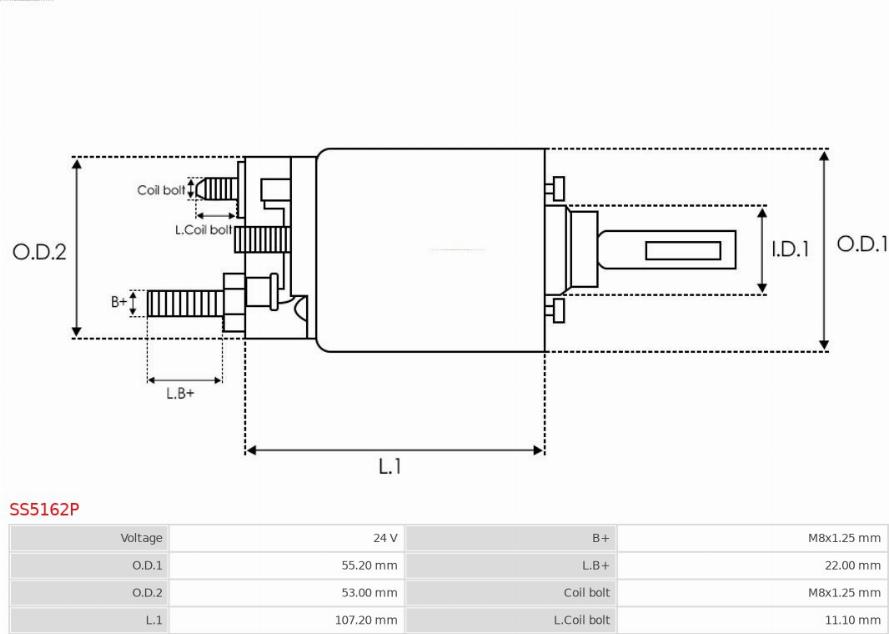 AS-PL SS5162P - Тяговое реле, соленоид, стартер autospares.lv