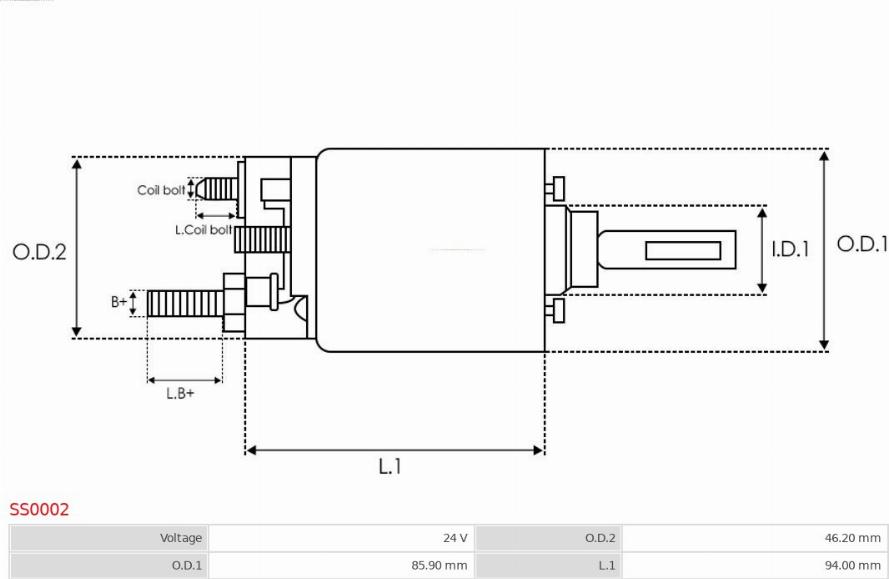 AS-PL SS0002 - Тяговое реле, соленоид, стартер autospares.lv