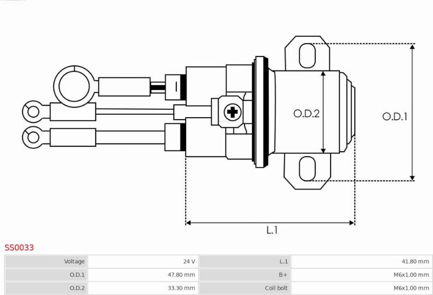 AS-PL SS0033 - Тяговое реле, соленоид, стартер autospares.lv