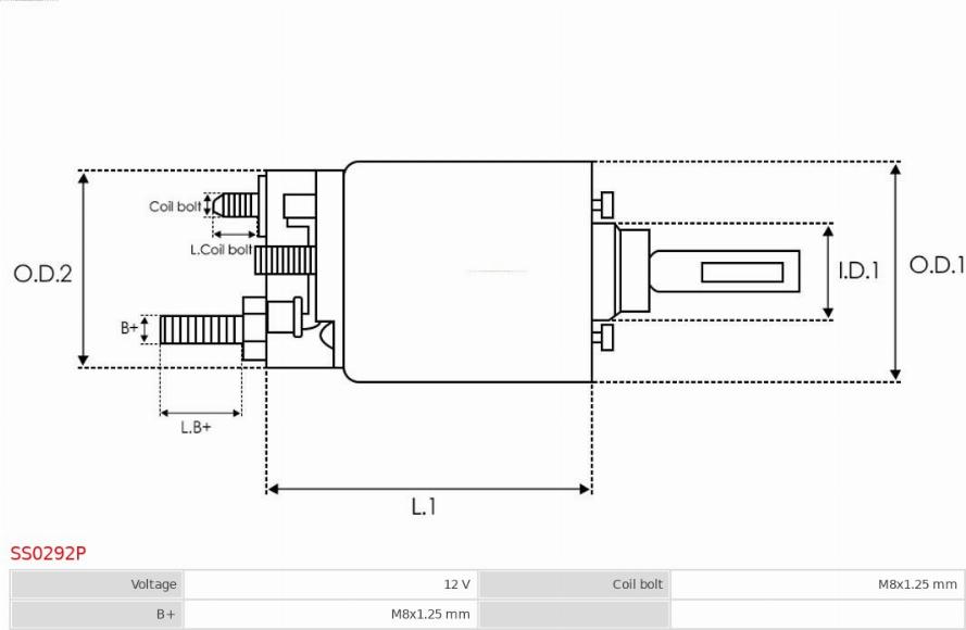 AS-PL SS0292P - Тяговое реле, соленоид, стартер autospares.lv