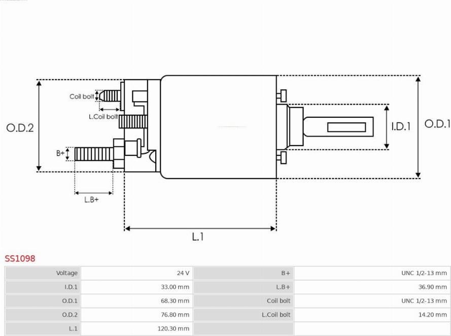 AS-PL SS1098 - Тяговое реле, соленоид, стартер autospares.lv