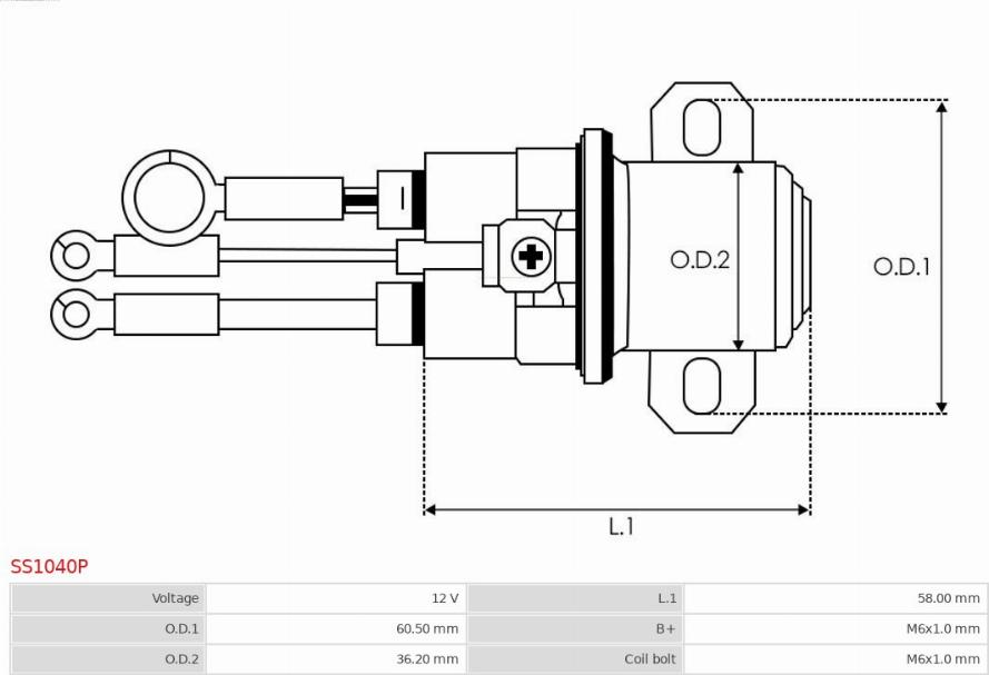 AS-PL SS1040P - Тяговое реле, соленоид, стартер autospares.lv