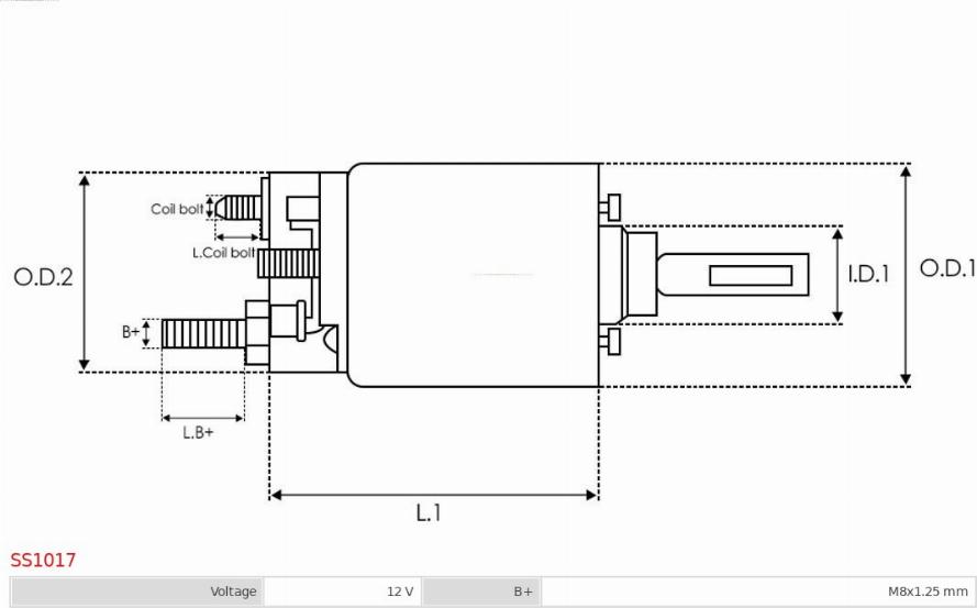 AS-PL SS1017 - Тяговое реле, соленоид, стартер autospares.lv