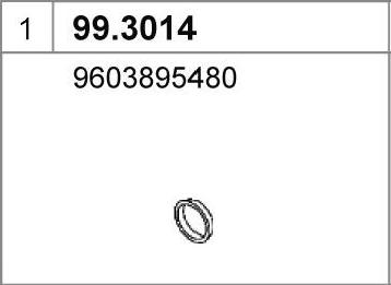 ASSO 99.3014 - Уплотнительное кольцо, труба выхлопного газа autospares.lv