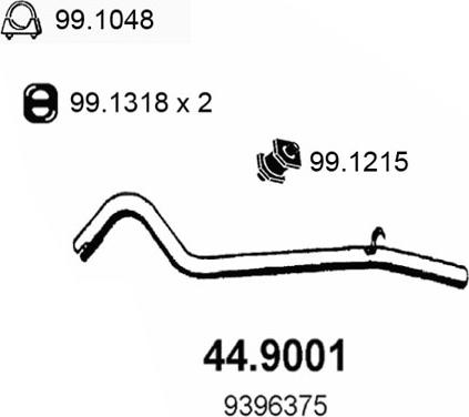 ASSO 44.9001 - Труба выхлопного газа autospares.lv