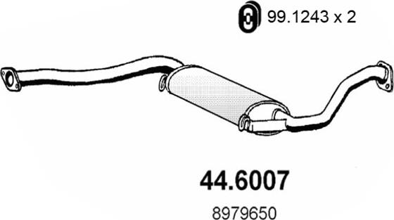 ASSO 44.6007 - Средний глушитель выхлопных газов autospares.lv