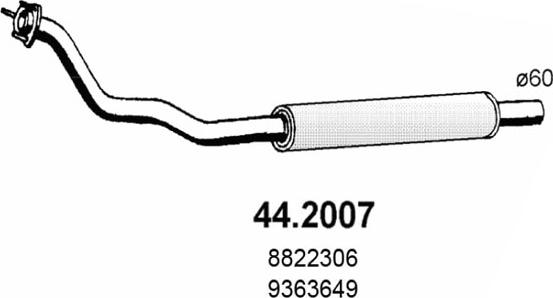 ASSO 44.2007 - Предглушитель выхлопных газов autospares.lv