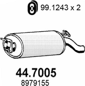 ASSO 44.7005 - Глушитель выхлопных газов, конечный autospares.lv