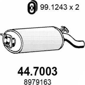 ASSO 44.7003 - Глушитель выхлопных газов, конечный autospares.lv