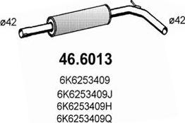 ASSO 46.6013 - Средний глушитель выхлопных газов autospares.lv