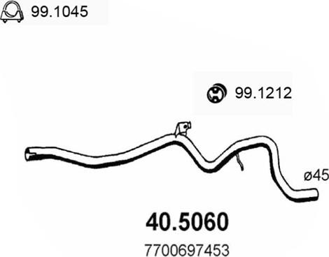 ASSO 40.5060 - Труба выхлопного газа autospares.lv