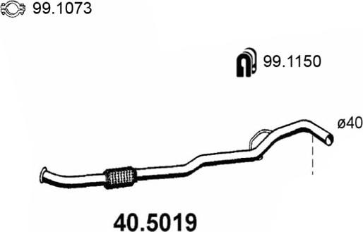 ASSO 40.5019 - Труба выхлопного газа autospares.lv