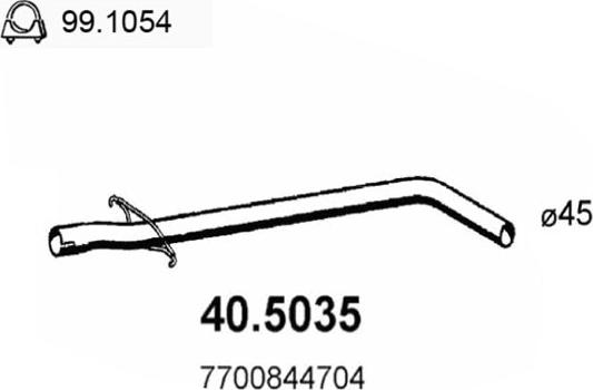 ASSO 40.5035 - Труба выхлопного газа autospares.lv