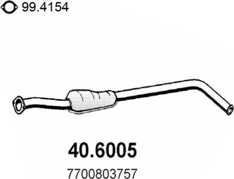 ASSO 40.6005 - Средний глушитель выхлопных газов autospares.lv