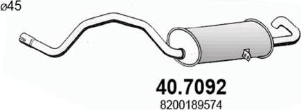 ASSO 40.7092 - Глушитель выхлопных газов, конечный autospares.lv