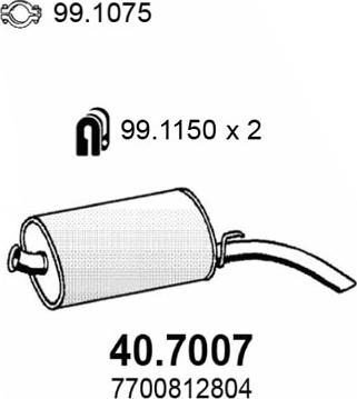 ASSO 40.7007 - Глушитель выхлопных газов, конечный autospares.lv