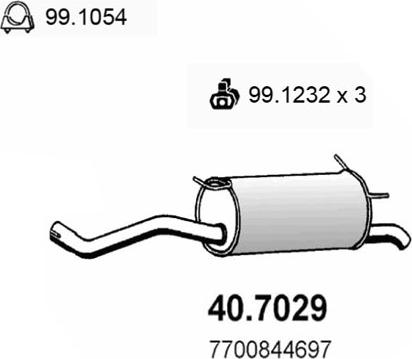 ASSO 40.7029 - Глушитель выхлопных газов, конечный autospares.lv