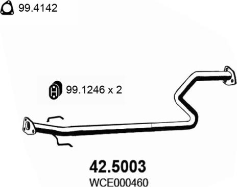 ASSO 42.5003 - Труба выхлопного газа autospares.lv