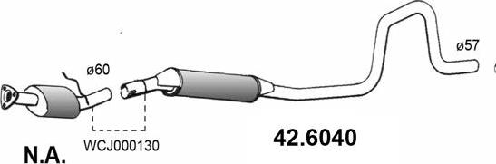 ASSO 42.6040 - Средний глушитель выхлопных газов autospares.lv