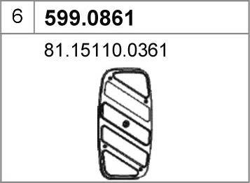 ASSO 599.0861 - Монтажный комплект, глушитель autospares.lv