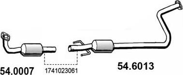 ASSO 54.6013 - Средний глушитель выхлопных газов autospares.lv