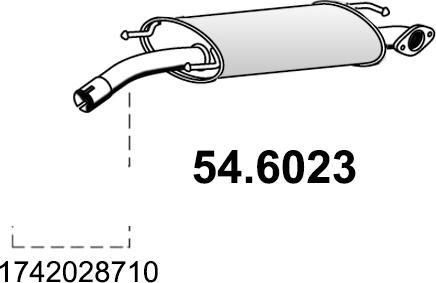 ASSO 54.6023 - Средний глушитель выхлопных газов autospares.lv