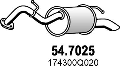 ASSO 54.7025 - Глушитель выхлопных газов, конечный autospares.lv