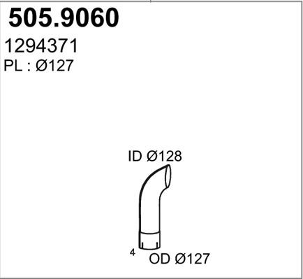 ASSO 505.9060 - Труба выхлопного газа autospares.lv
