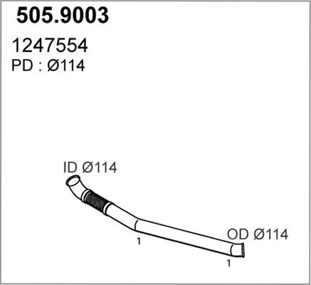 ASSO 505.9003 - Труба выхлопного газа autospares.lv