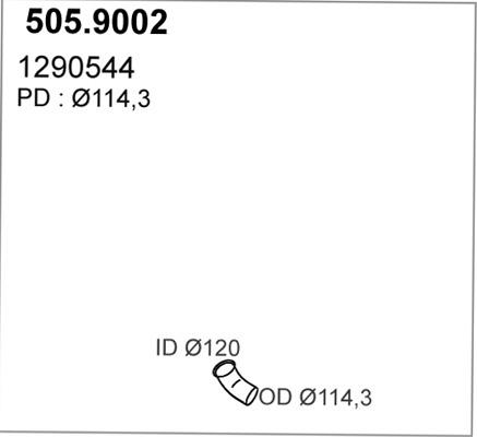 ASSO 505.9002 - Труба выхлопного газа autospares.lv