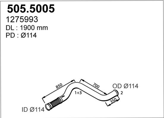 ASSO 505.5005 - Труба выхлопного газа autospares.lv