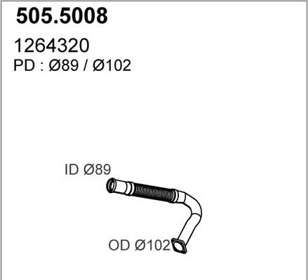 ASSO 505.5008 - Труба выхлопного газа autospares.lv