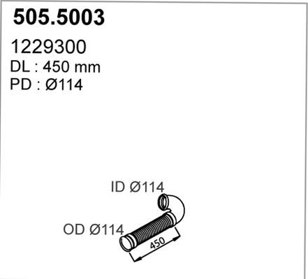 ASSO 505.5003 - Труба выхлопного газа autospares.lv