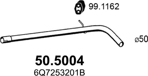 ASSO 50.5004 - Труба выхлопного газа autospares.lv