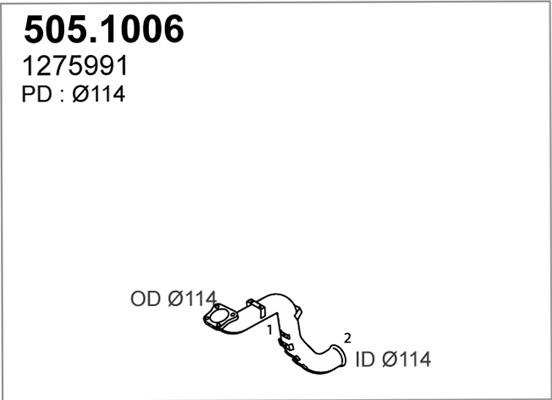 ASSO 505.1006 - Труба выхлопного газа autospares.lv