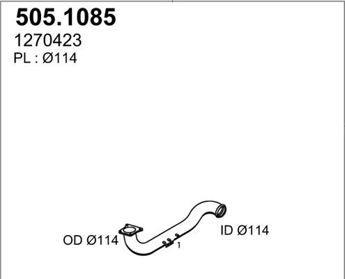 ASSO 505.1085 - Труба выхлопного газа autospares.lv