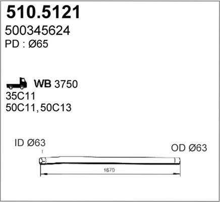 ASSO 510.5121 - Труба выхлопного газа autospares.lv