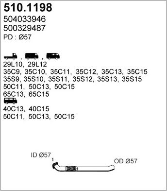 ASSO 510.1198 - Труба выхлопного газа autospares.lv